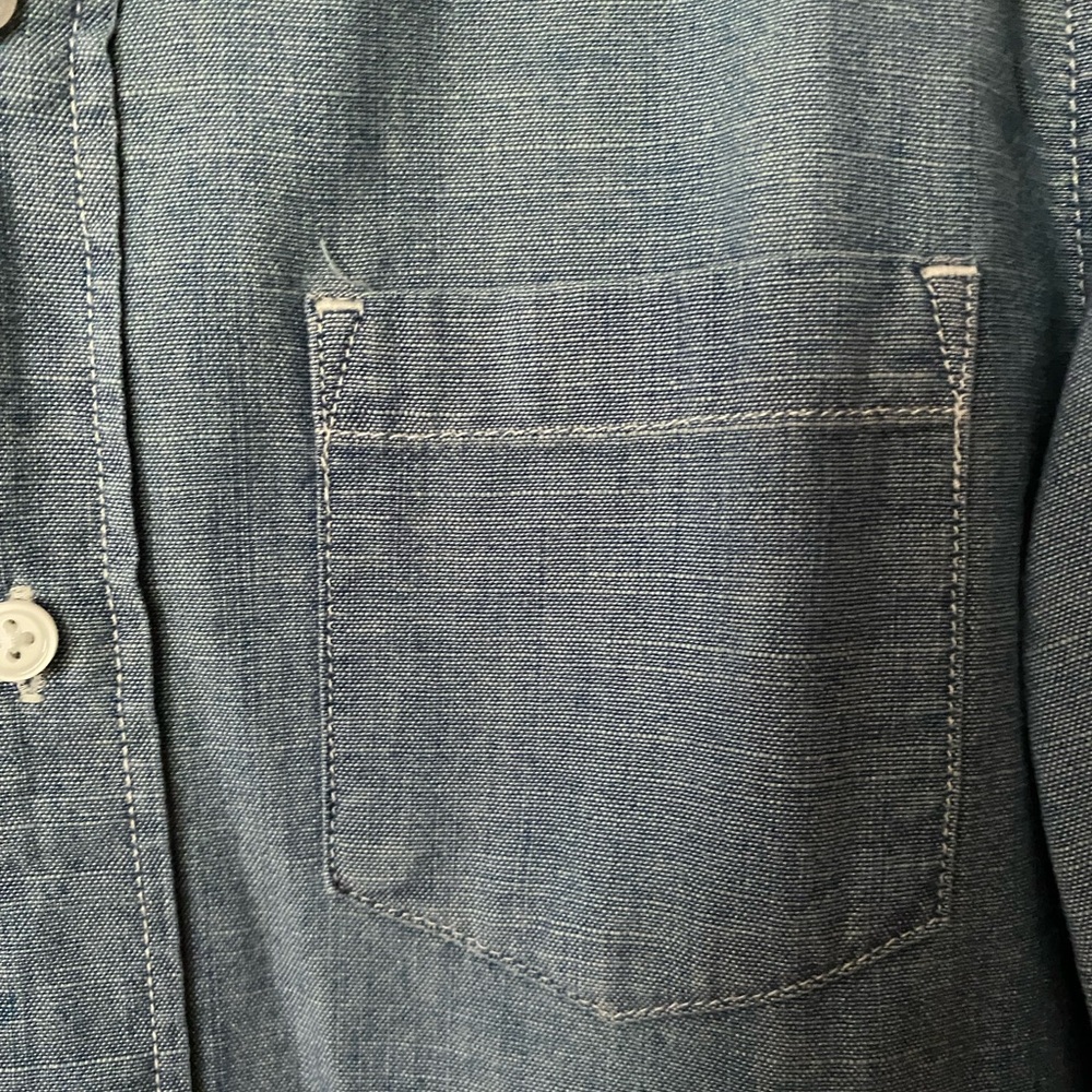 Crewcuts Blue Button Down Shirt Size 6-7 Classic Chambray Soft Wedding Attire - Picture 6 of 6